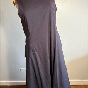 COS 100% Cotton Black and Navy Sleeveless Midi Dress Size Medium